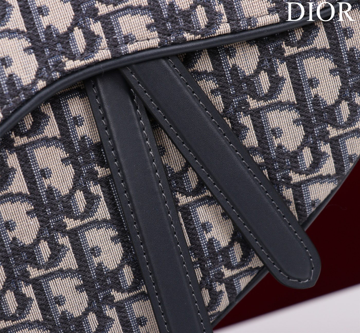 Saddle Bag with Strap Blue Dior Oblique Jacquard 